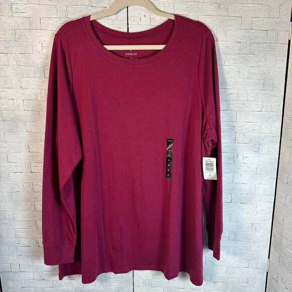 Torrid long sleeve T-shirt cozycore cranberry red soft normcore casual plus size - Picture 1 of 10